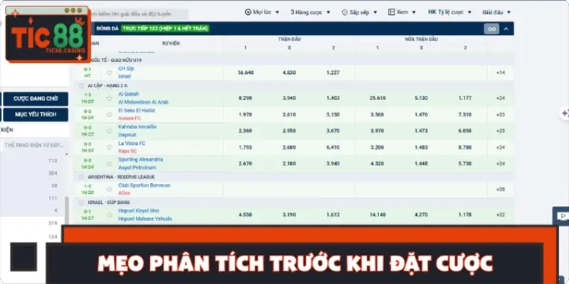 Mẹo chơi bóng đá - Phân tích trận đấu trước khi đặt cược Mẹo chơi bóng đá - Phân tích trận đấu trước khi đặt cược