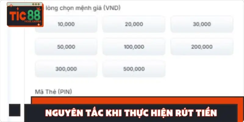 Những nguyên tắc quan trọng khi thực hiện rút tiền