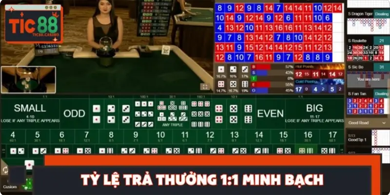 Tỷ lệ trả thưởng 1:1 minh bạch