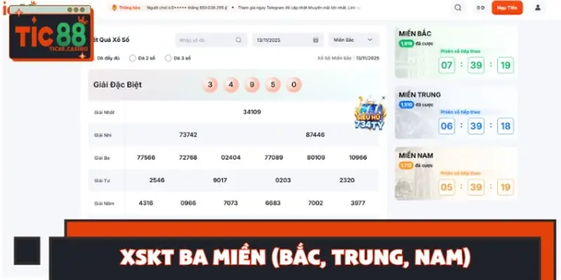 XSKT ba miền (Bắc, Trung, Nam)